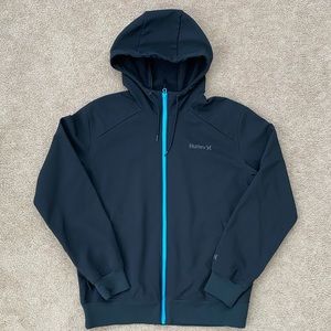 Men’s Hurley zip hoodie jacket large black euc